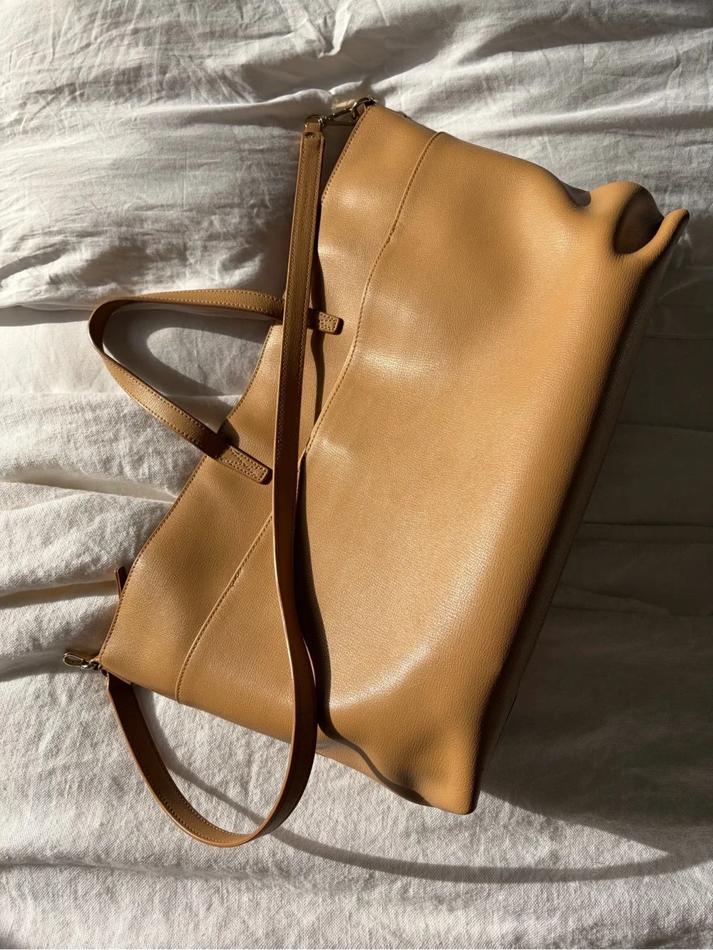 Leatherology Alex Work Bag Tan Leather Tote monogrammed “Lex”